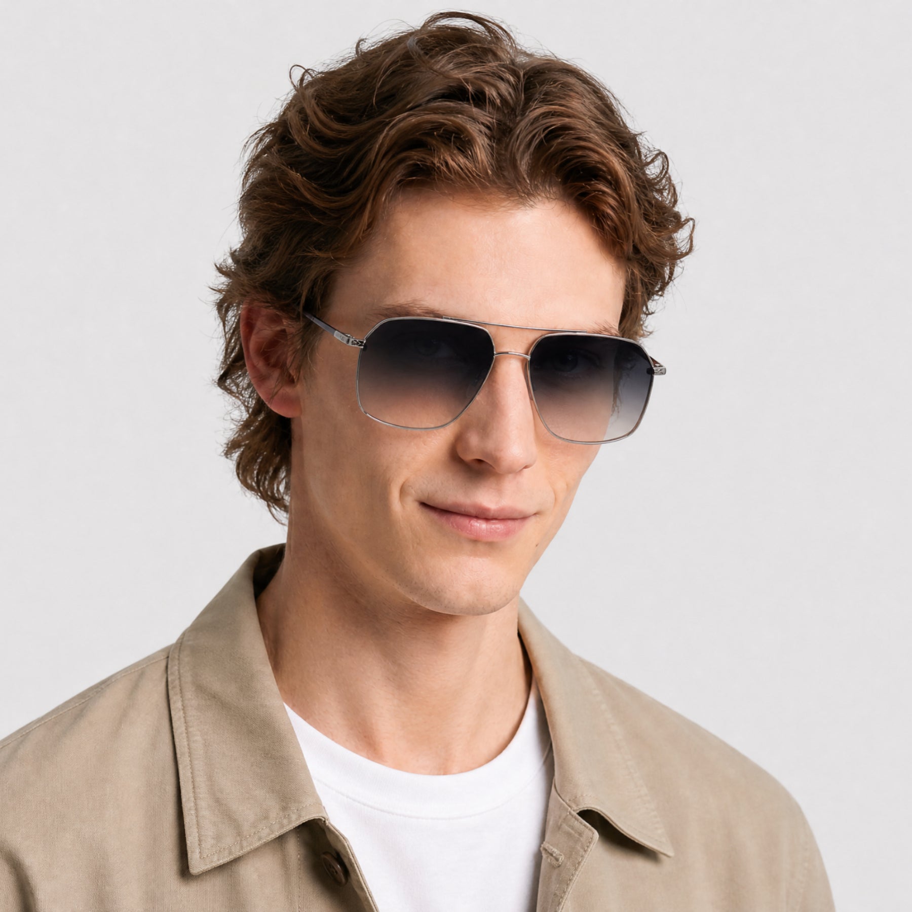 Lunettes de soleil Renzo - Shiny Palladium & Brown