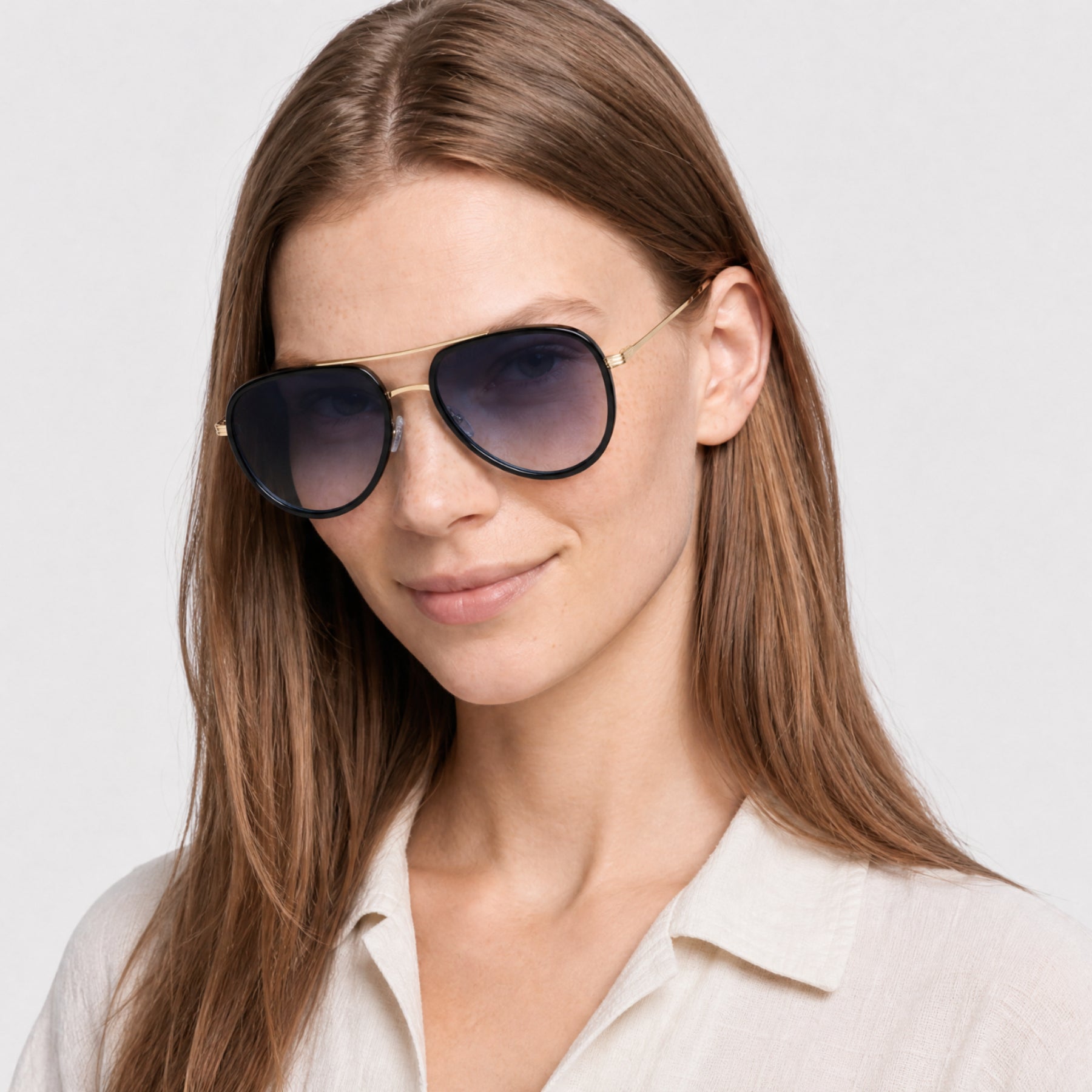 Lunettes de soleil Cani - Shiny Black & Gradient Blue