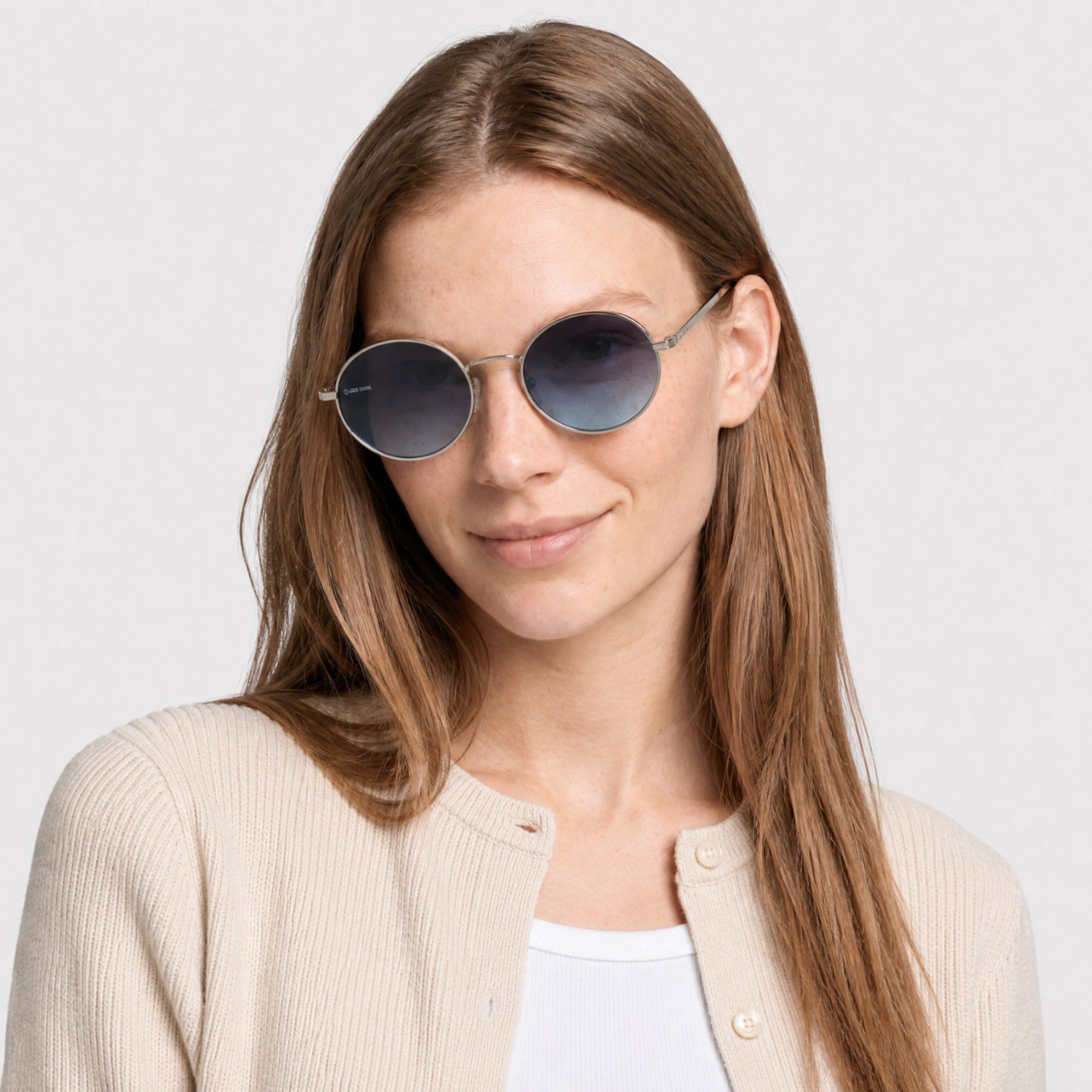 Lunettes de soleil Anamcara - Shiny Rhodium & Gradient Blue