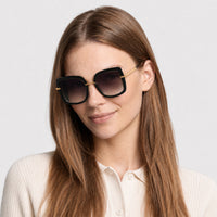 Lunettes de soleil Margret - Shiny Black & Gradient Smoke