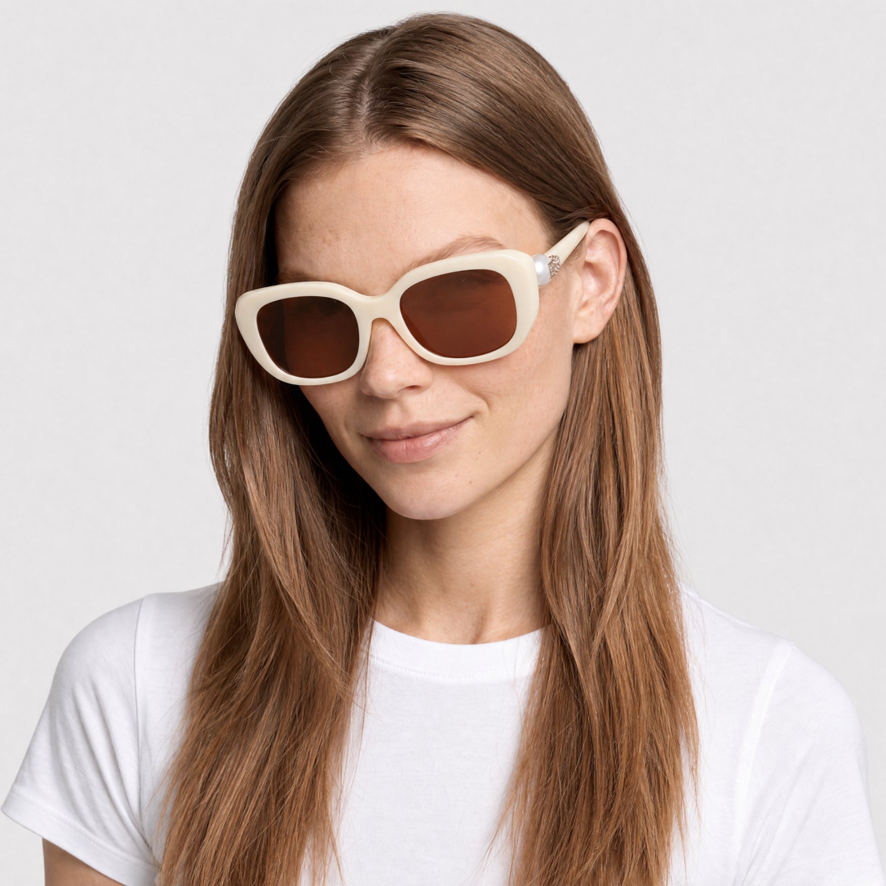 Lunettes de soleil Pearl - White & Bordeaux
