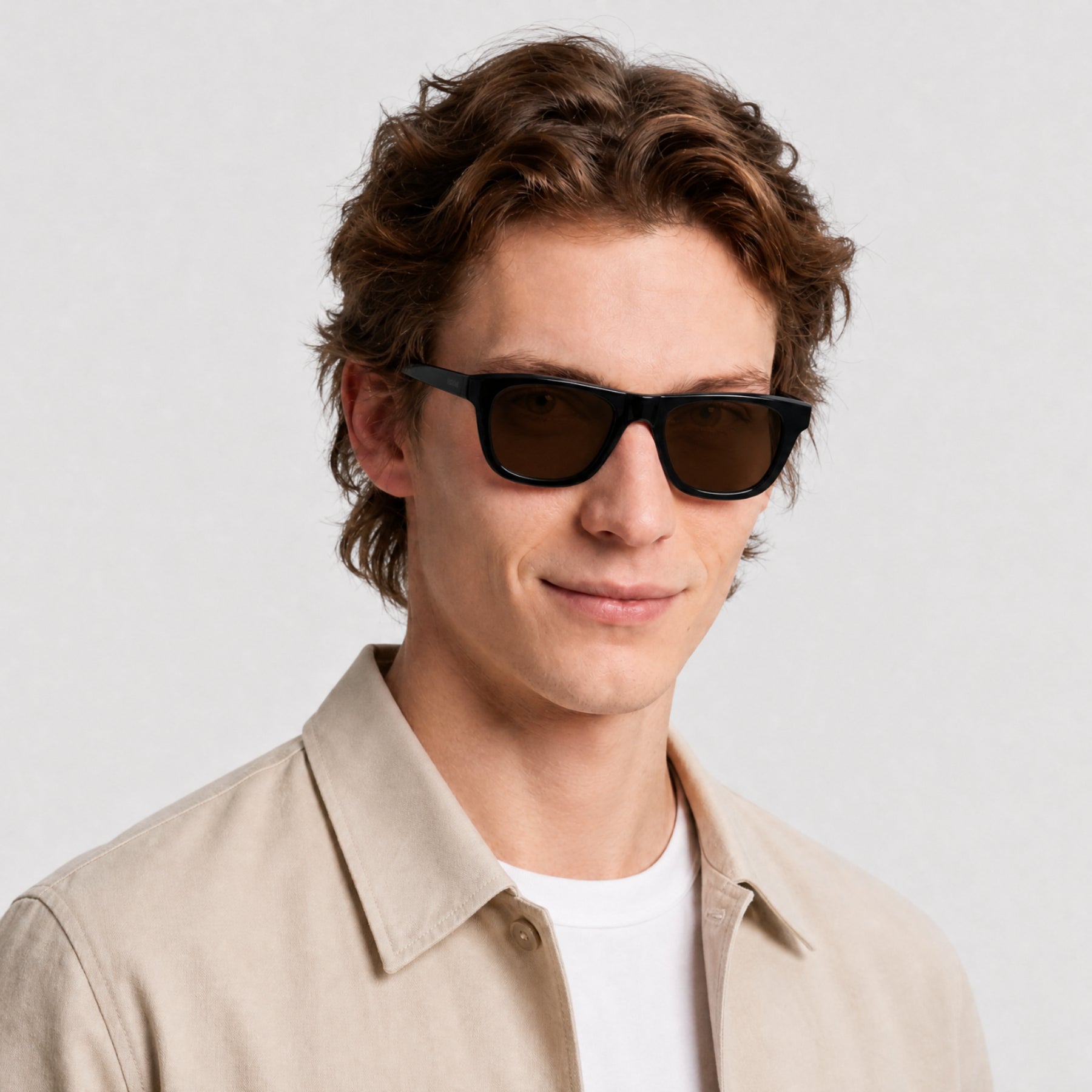 Lunettes de soleil Aka - Shiny Black & Brown