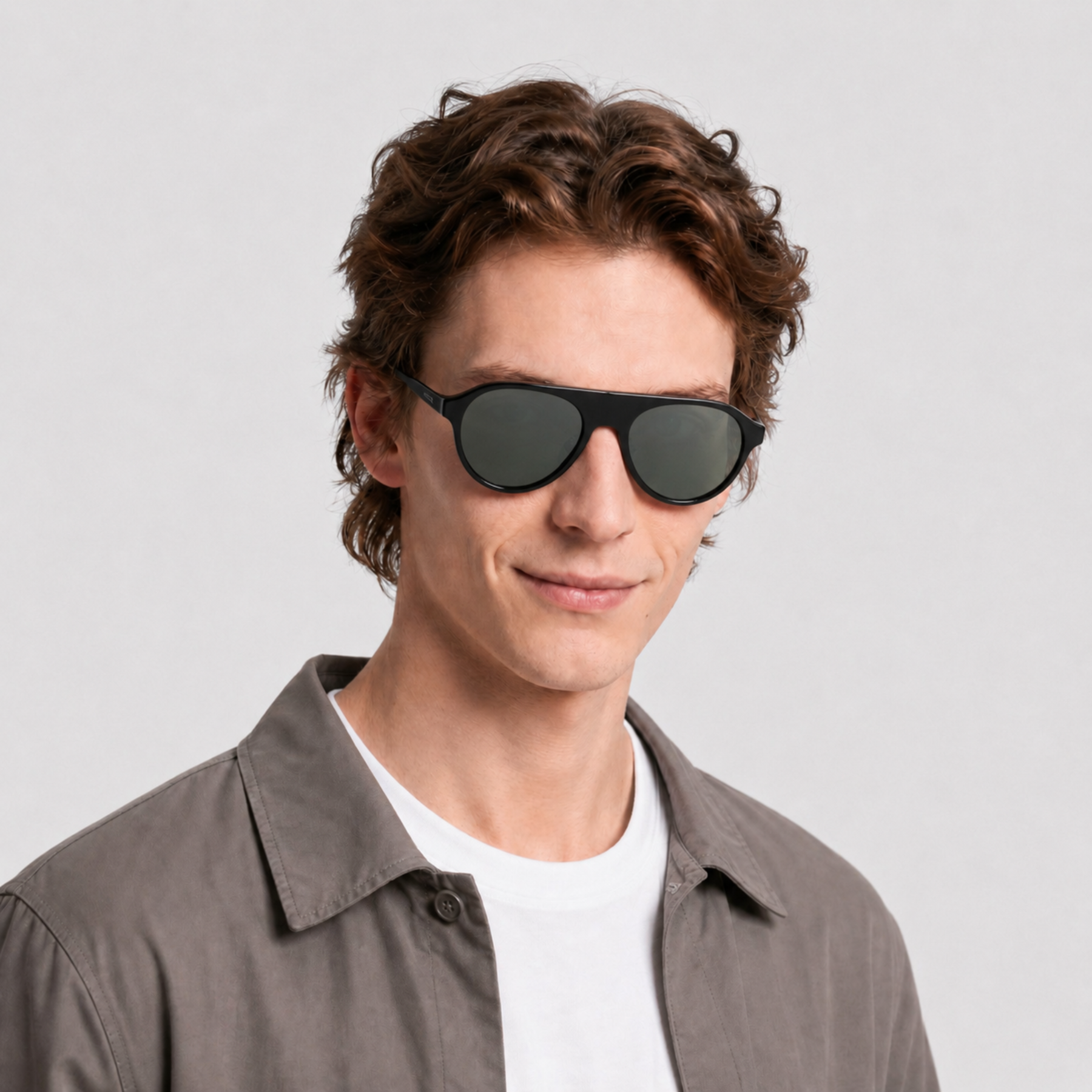 Lunettes de soleil Alpine 02 - Shiny Black & Smoke Polarized