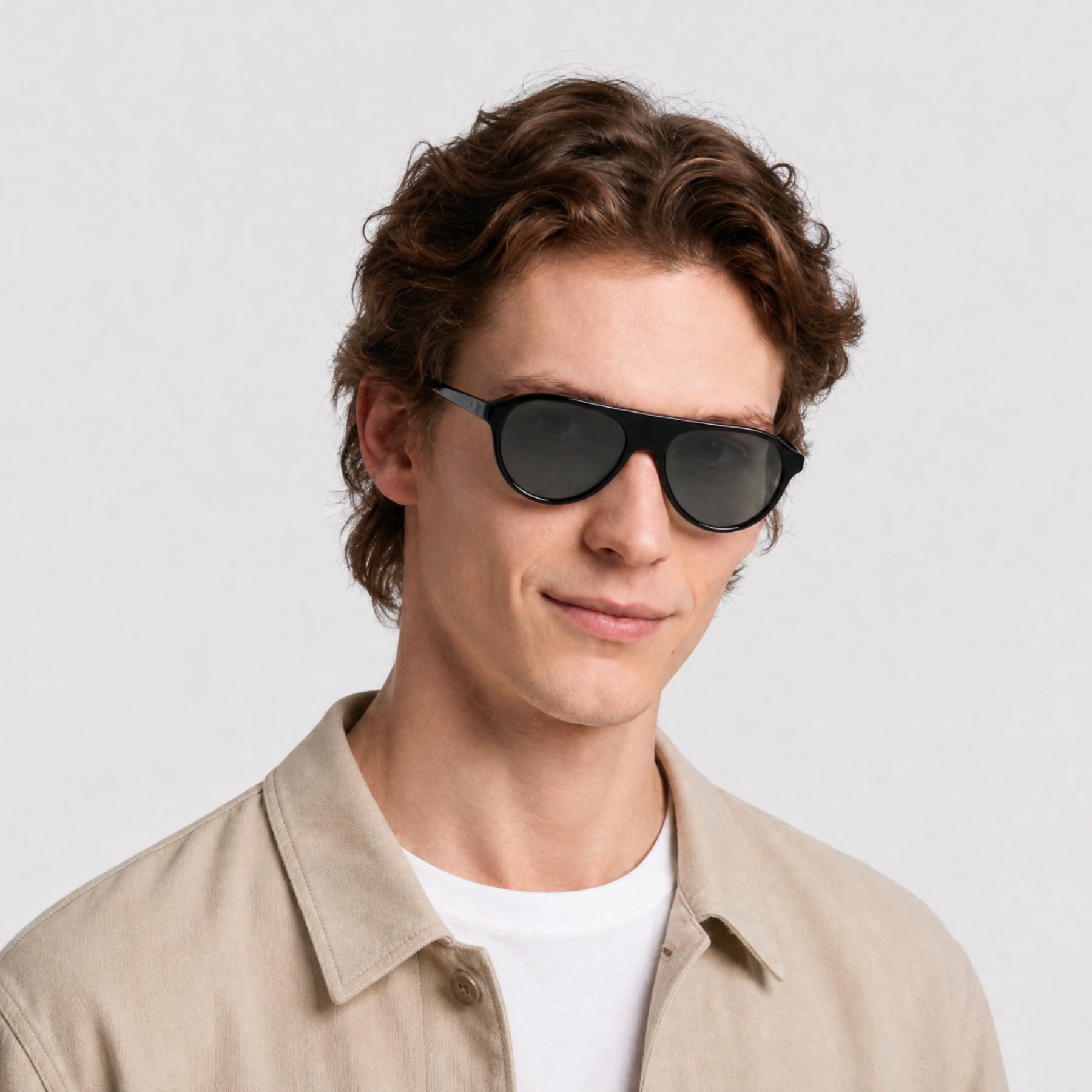 Lunettes de soleil Alpine 02 - Shiny Black & Smoke Polarized