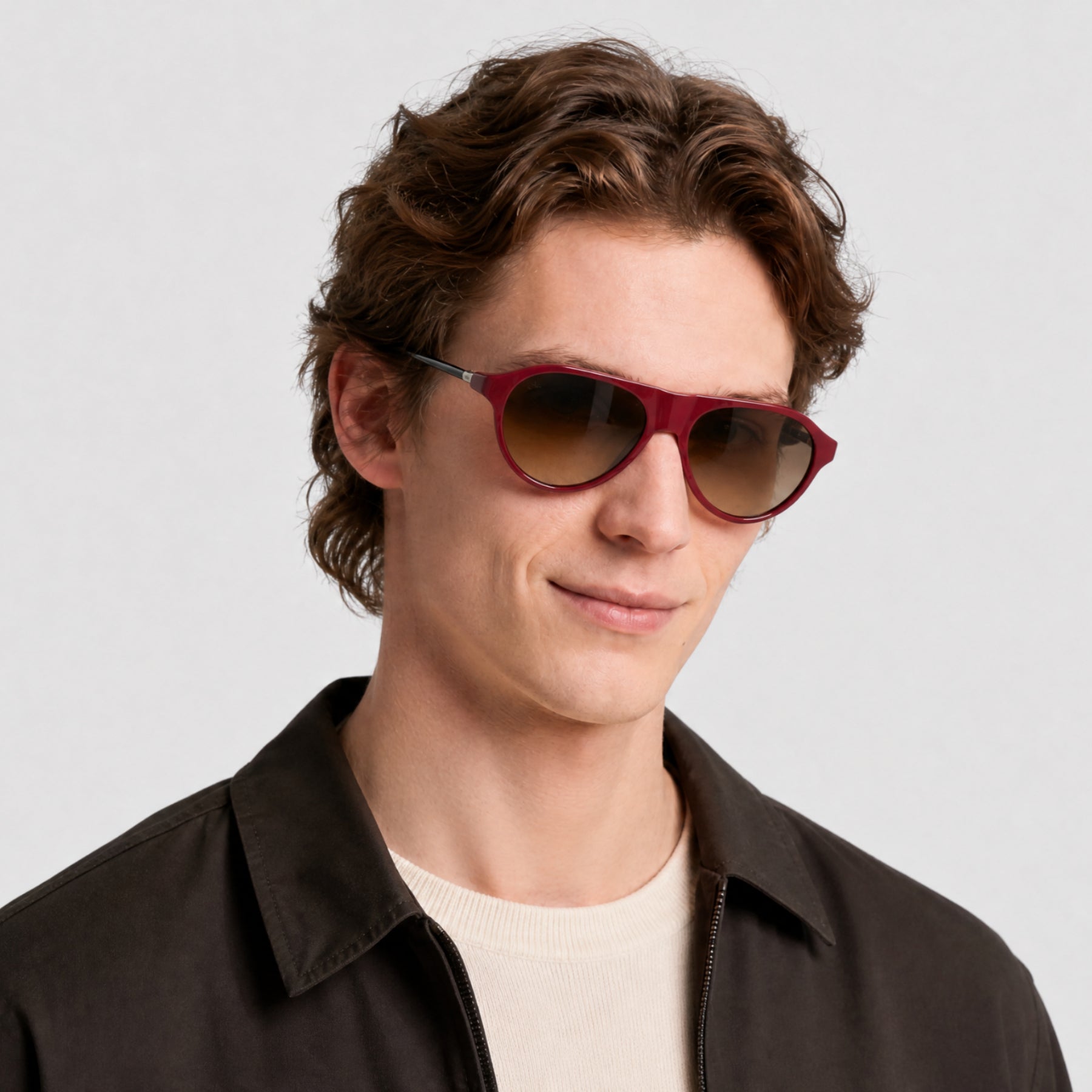 Lunettes de soleil Alpine 02 - Shiny Red & Brown Mirror