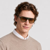 Lunettes de soleil Alpine 02 - Shiny Dark Green & Brown Mirror