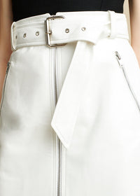 Luana skirt in leather - White