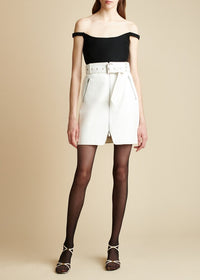 Luana skirt in leather - White