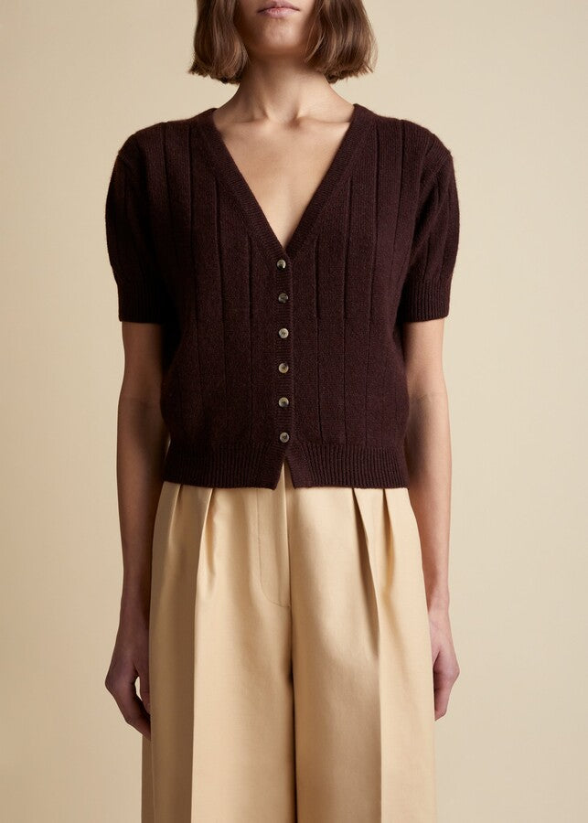 Maryam cardigan in cashmere - Rosewood