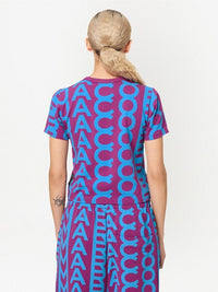 T-shirt Monogram à col rond - Purple & Blue