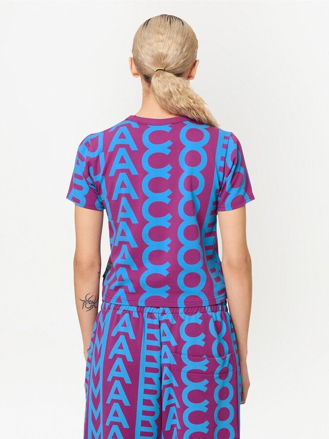 T-shirt Monogram à col rond - Purple & Blue