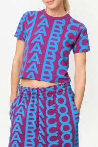 Monogram round-neck T-shirt - Eggshell & Optic White