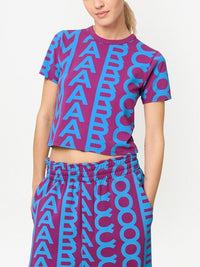 T-shirt Monogram à col rond - Purple & Blue