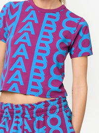 T-shirt Monogram à col rond - Purple & Blue