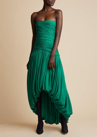 Shivani dress in silk - Emerald