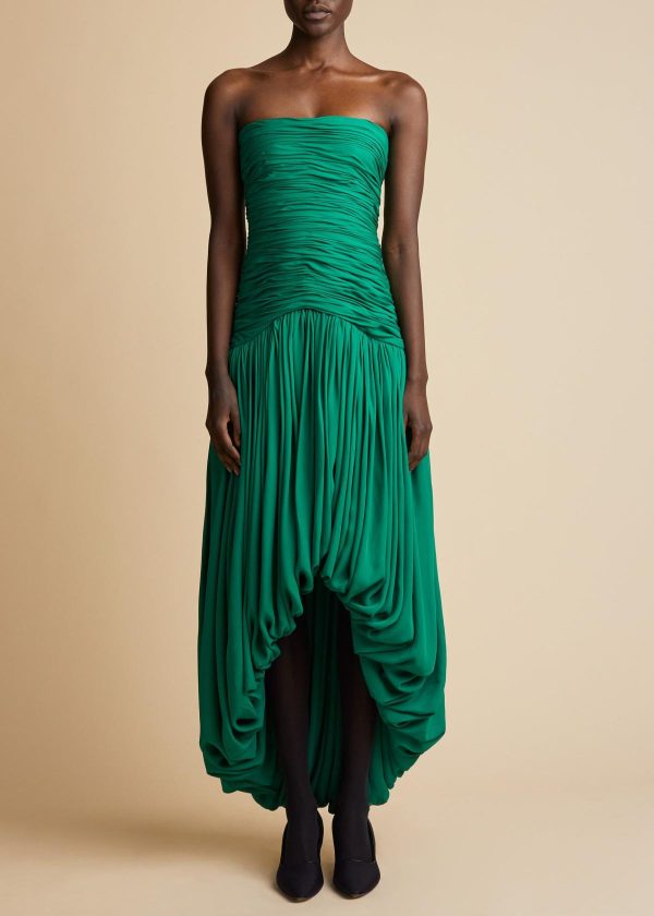 Shivani dress in silk - Emerald