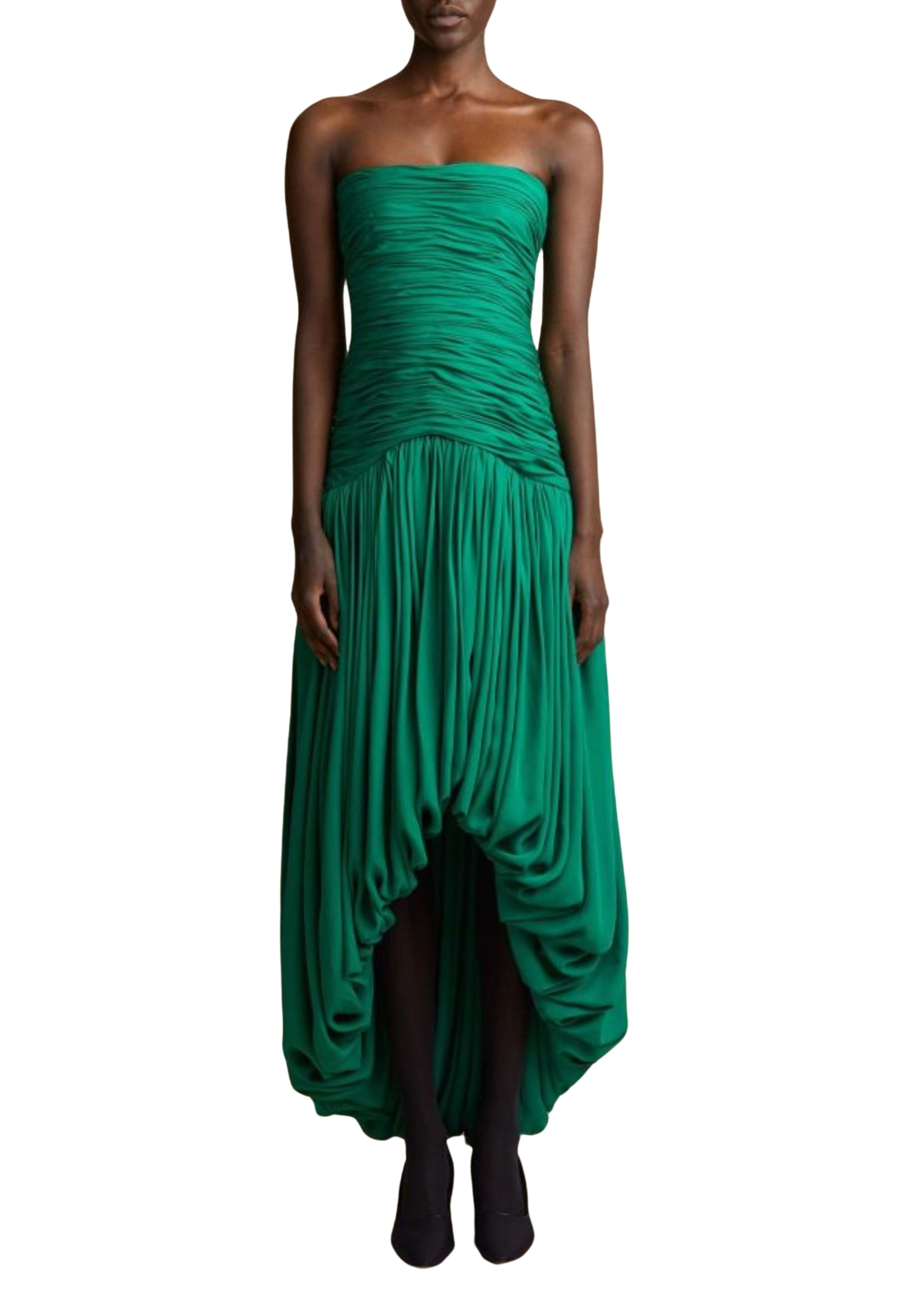 Shivani dress in silk - Emerald