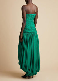 Shivani dress in silk - Emerald