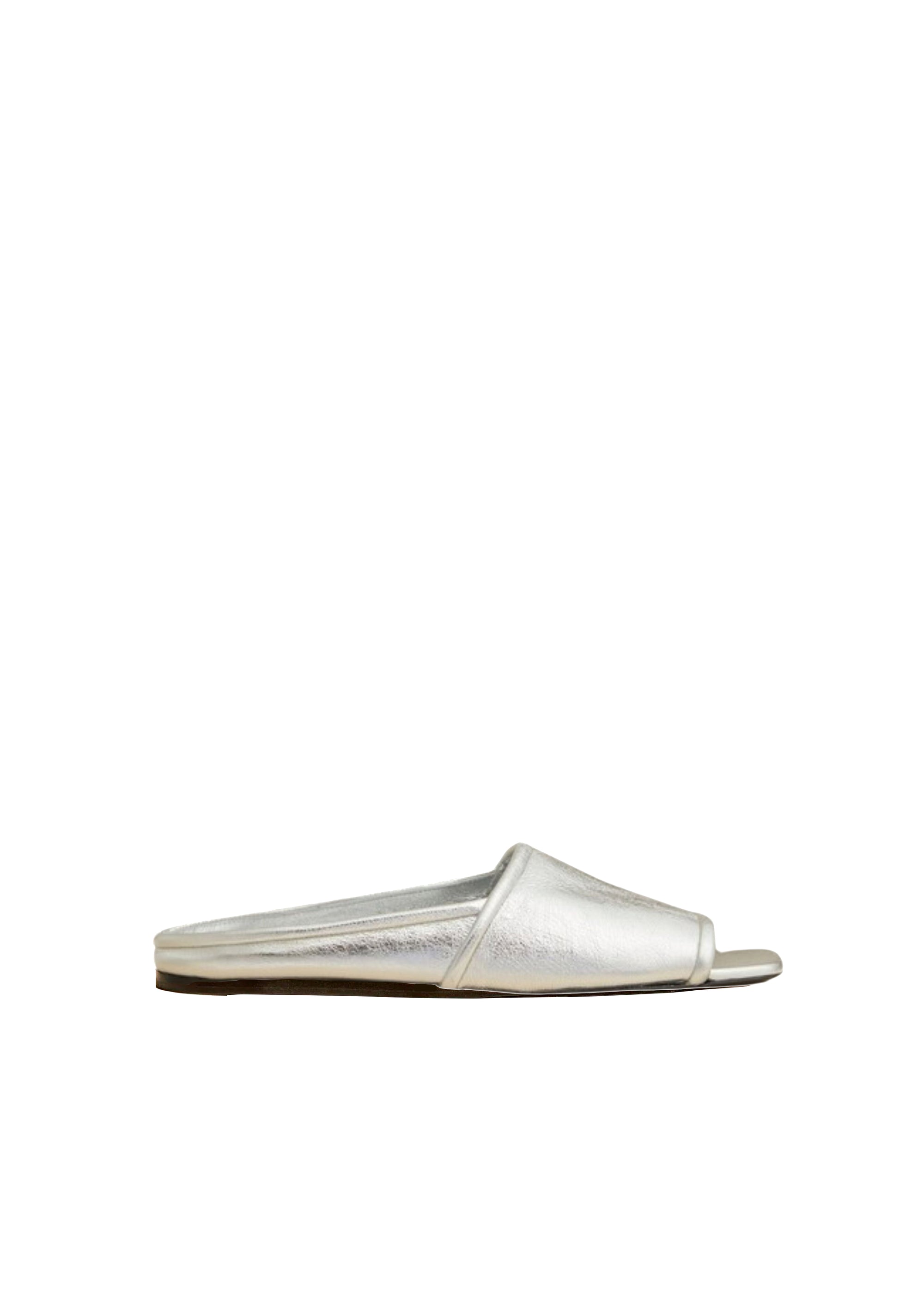 Stagg flat in leather - Silver