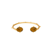 Bracelet Holis doré à l'or fin et Œil de Tigre - Marron