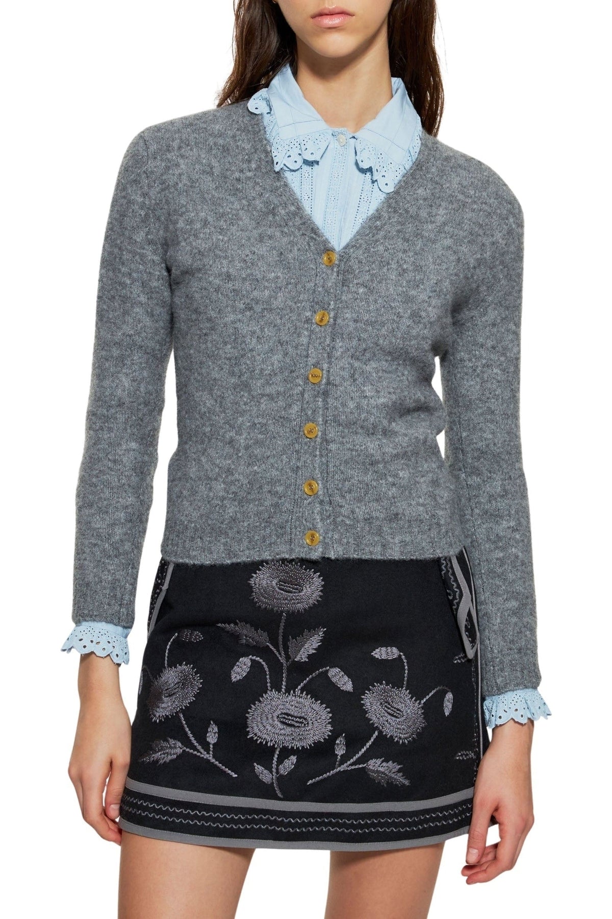 Gilet en maille Tiba - Grey
