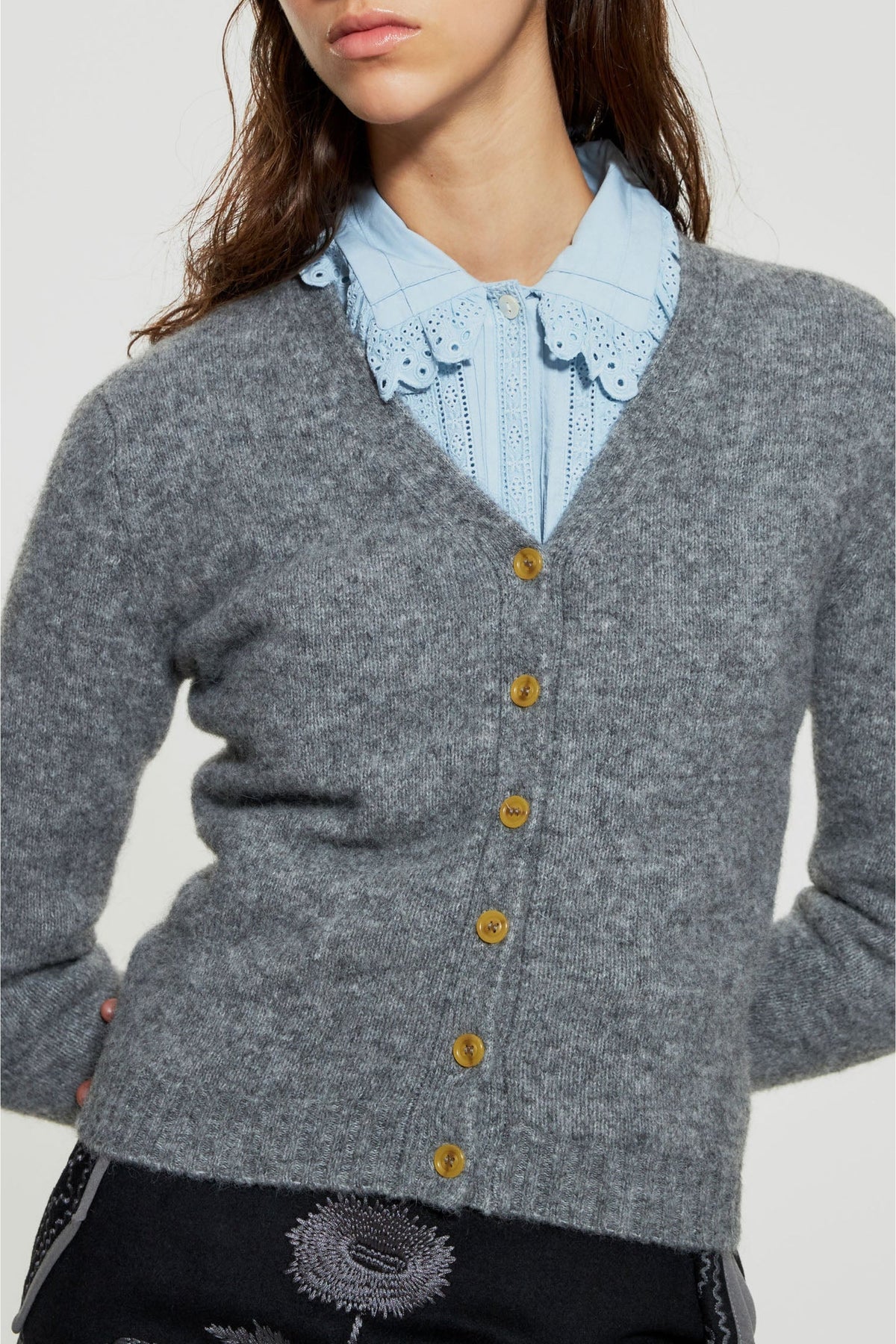 Gilet en maille Tiba - Grey
