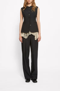 Jessie sleeveless wool blend top - Charcoal