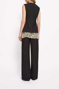 Jessie sleeveless wool blend top - Charcoal