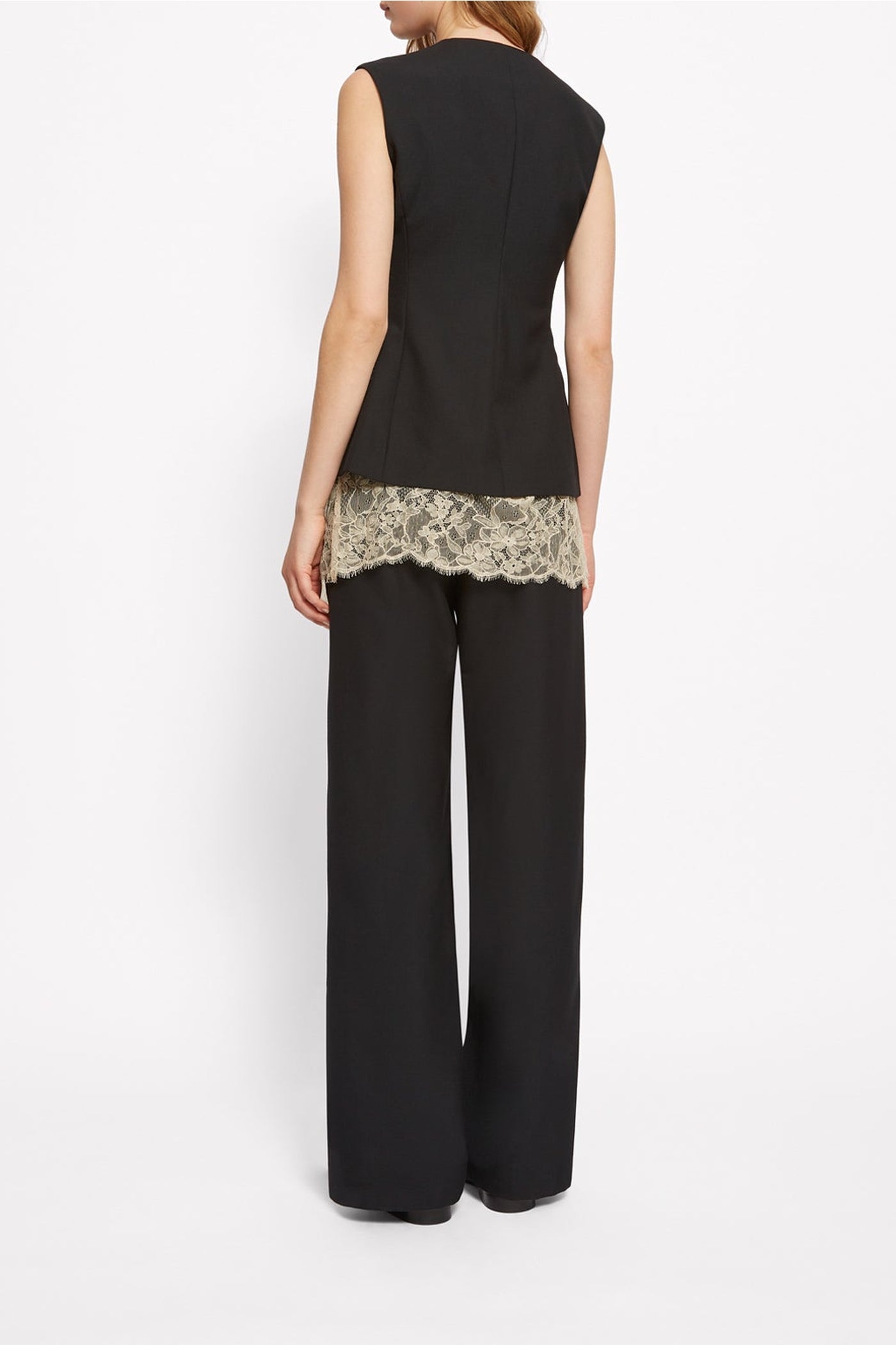 Jessie sleeveless wool blend top - Charcoal