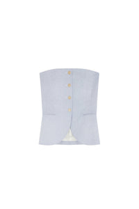 Bustier Time en lin - Blanc