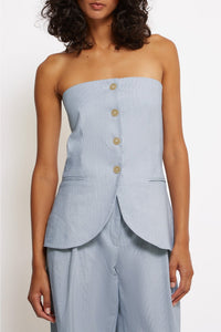 Bustier Time en lin - Blanc
