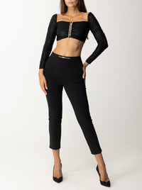 Blouse à chaîne et fronces - Nero