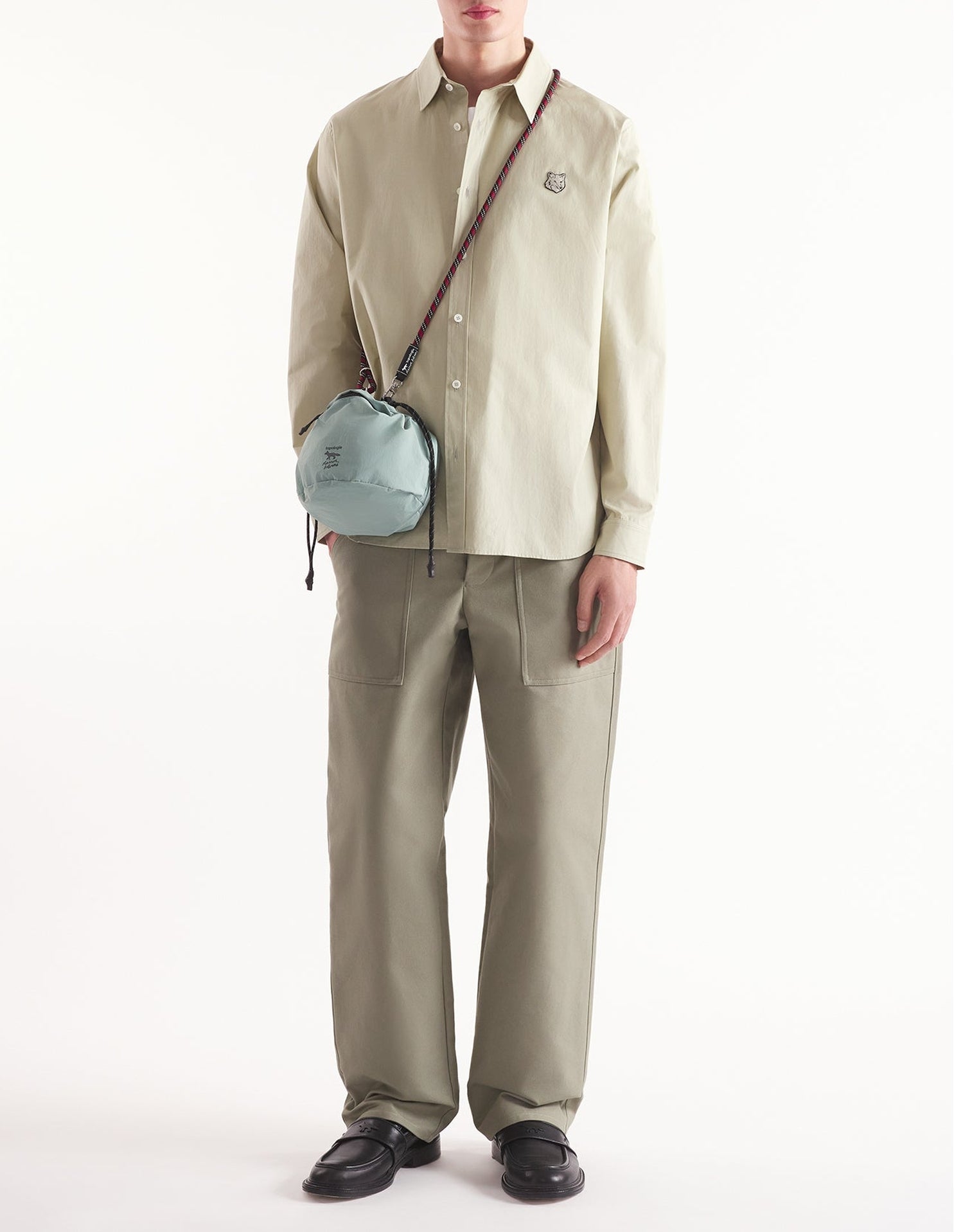 Topologie x Maison Kitsuné reversible clutch bag - Jadeite & Jet Black