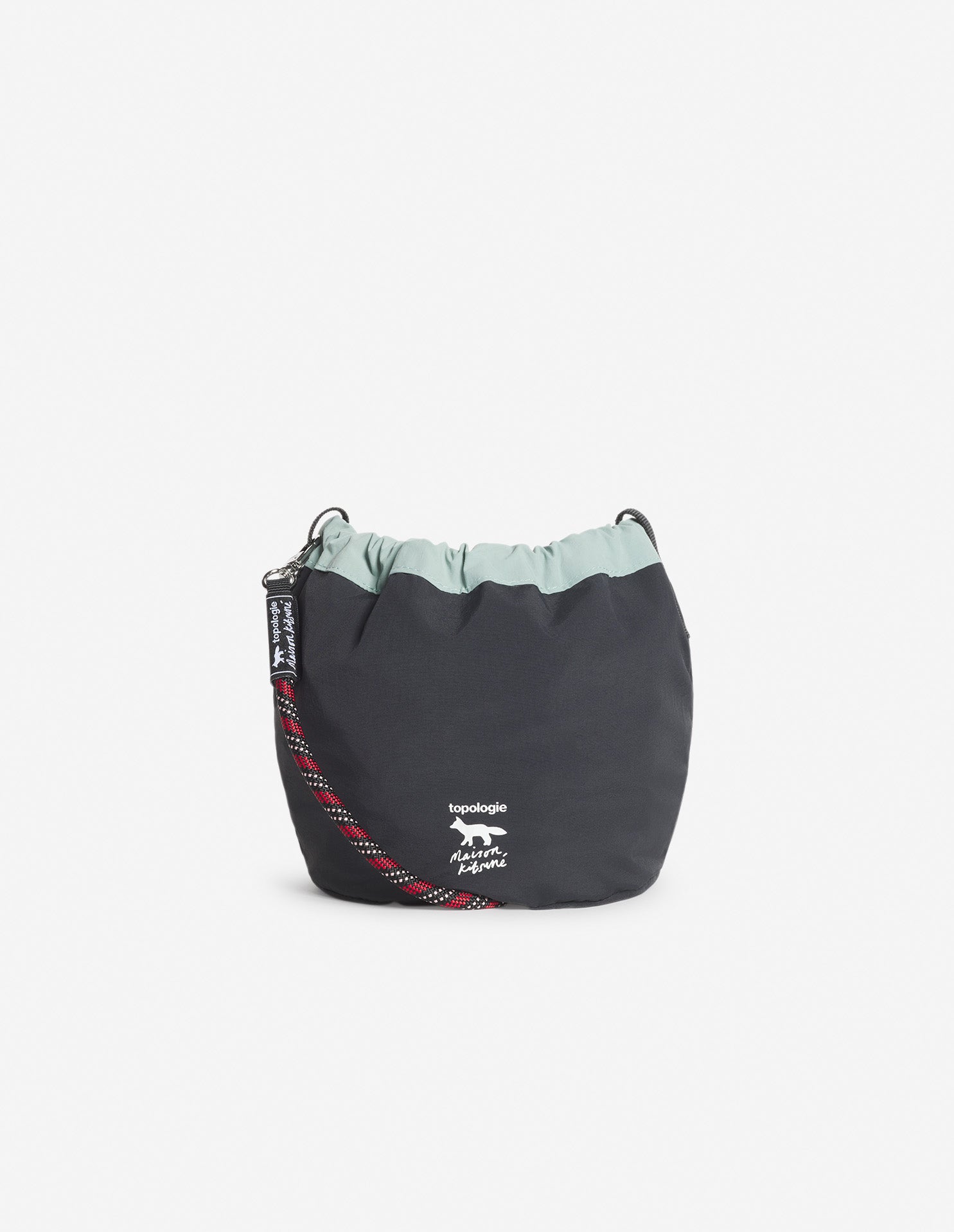 Topologie x Maison Kitsuné reversible clutch bag - Jadeite & Jet Black