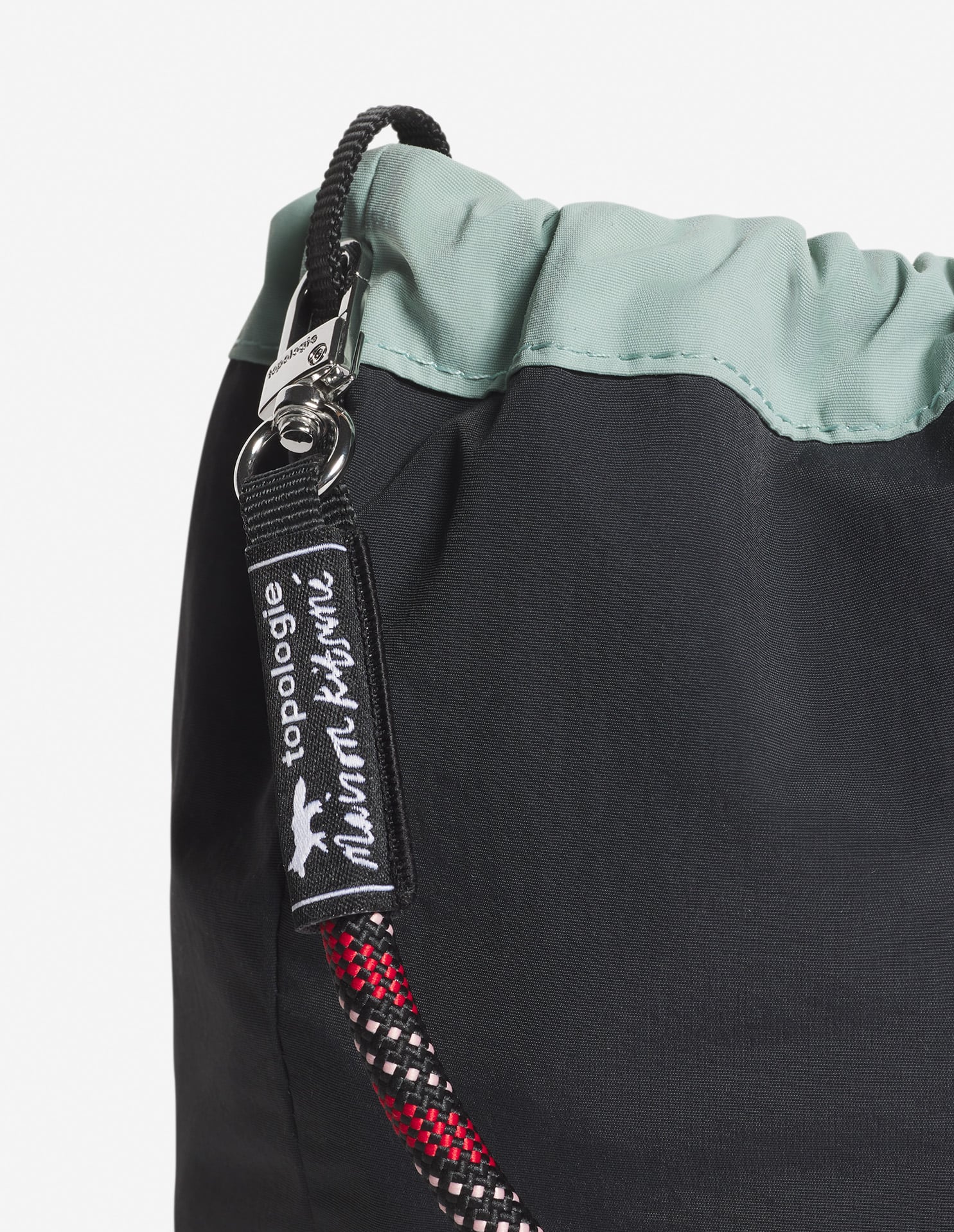 Topologie x Maison Kitsuné reversible clutch bag - Jadeite & Jet Black