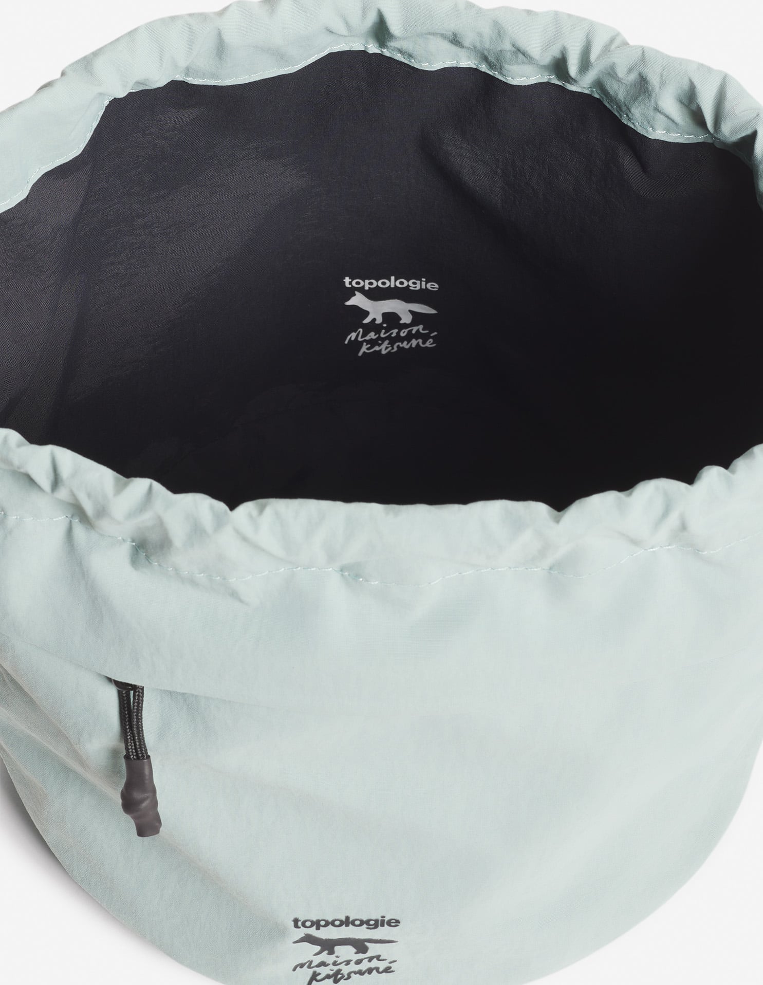 Topologie x Maison Kitsuné reversible clutch bag - Jadeite & Jet Black