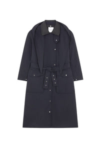 Mind drawstring trench coat - Navy
