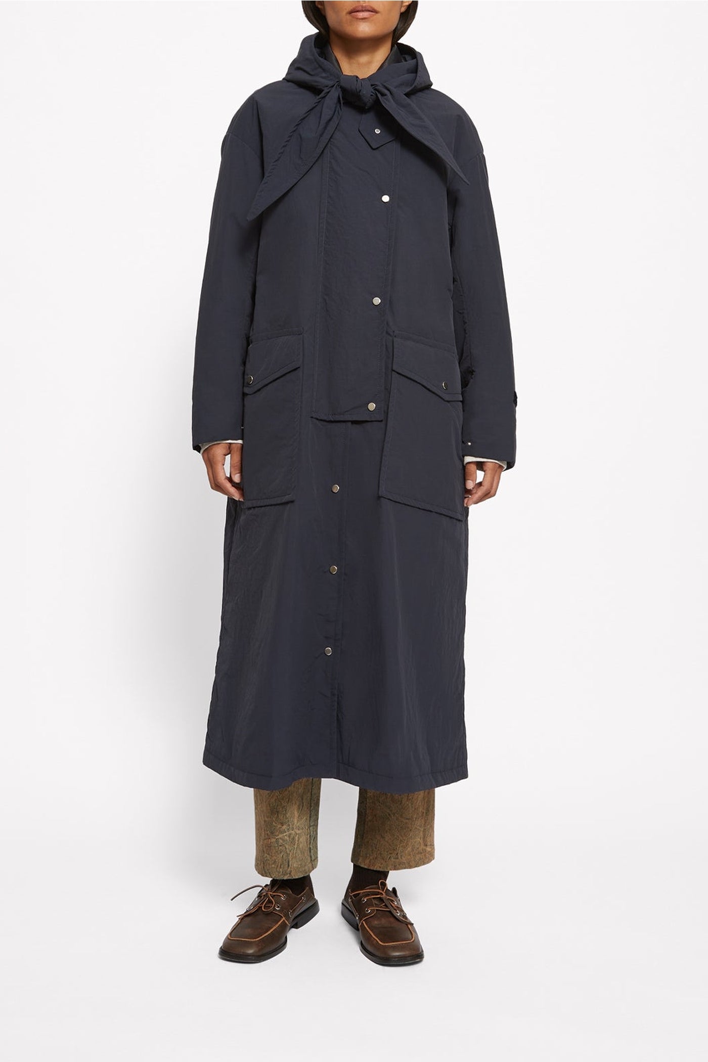 Mind drawstring trench coat - Navy