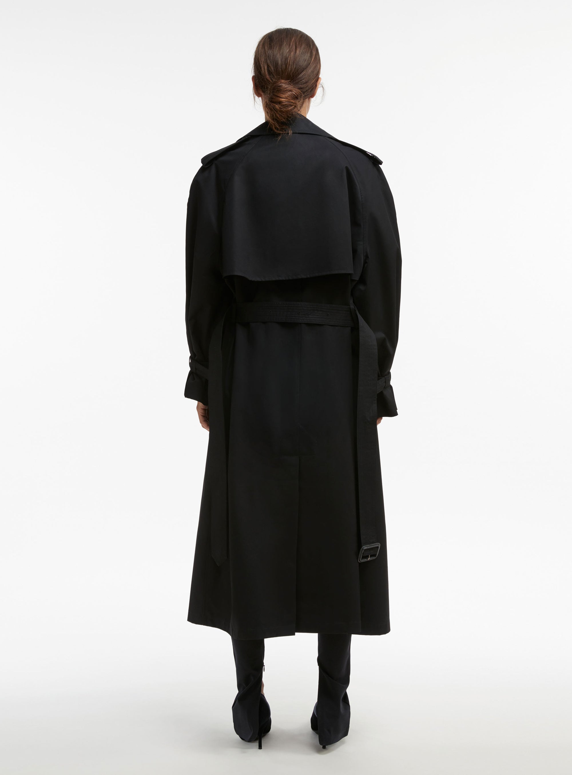 Trench coat en laine - Black Pinstripe