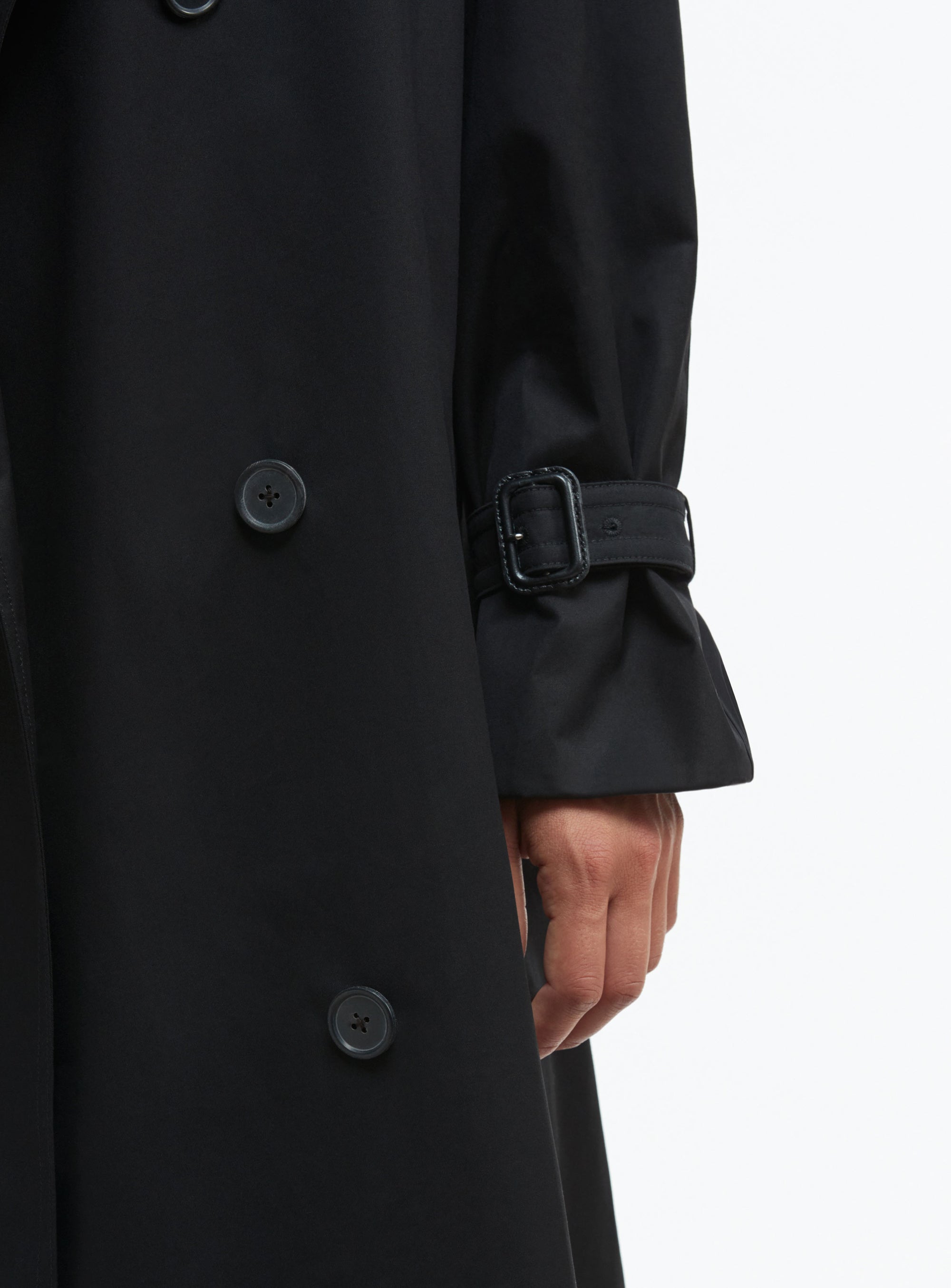 Trench coat en laine - Black Pinstripe