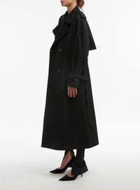 Trench coat en laine - Black Pinstripe