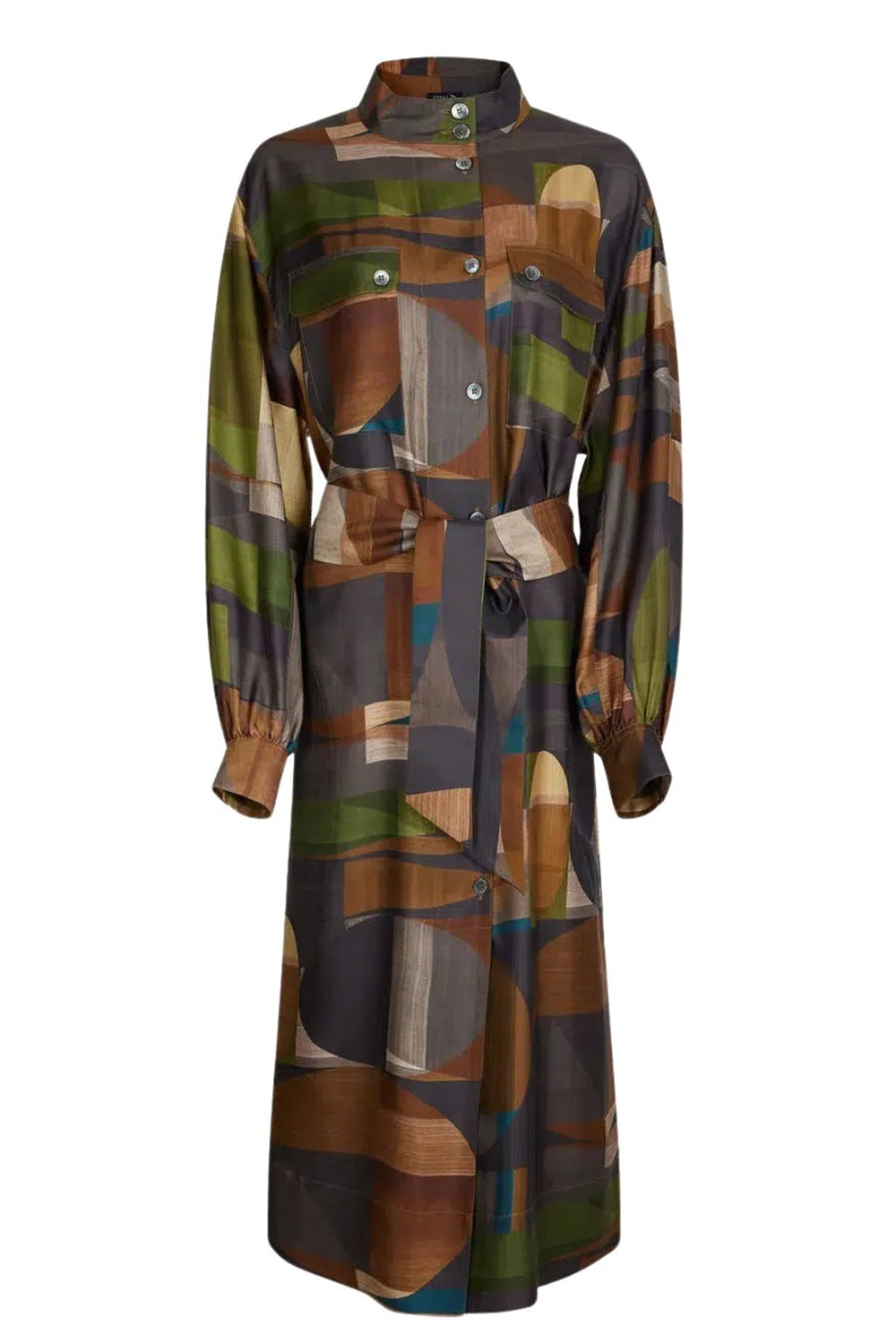 VERT/MARRON ROBE CHAINE & TRAME VEDA
