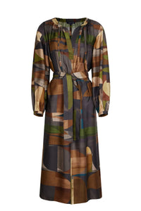 VERT/MARRON ROBE CHAINE & TRAME VANZY