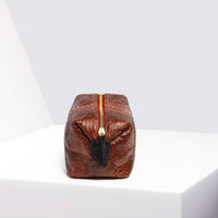 Humphrey large toiletry bag in python - Moka