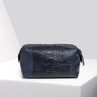 Humphrey large toiletry bag in python - Navy