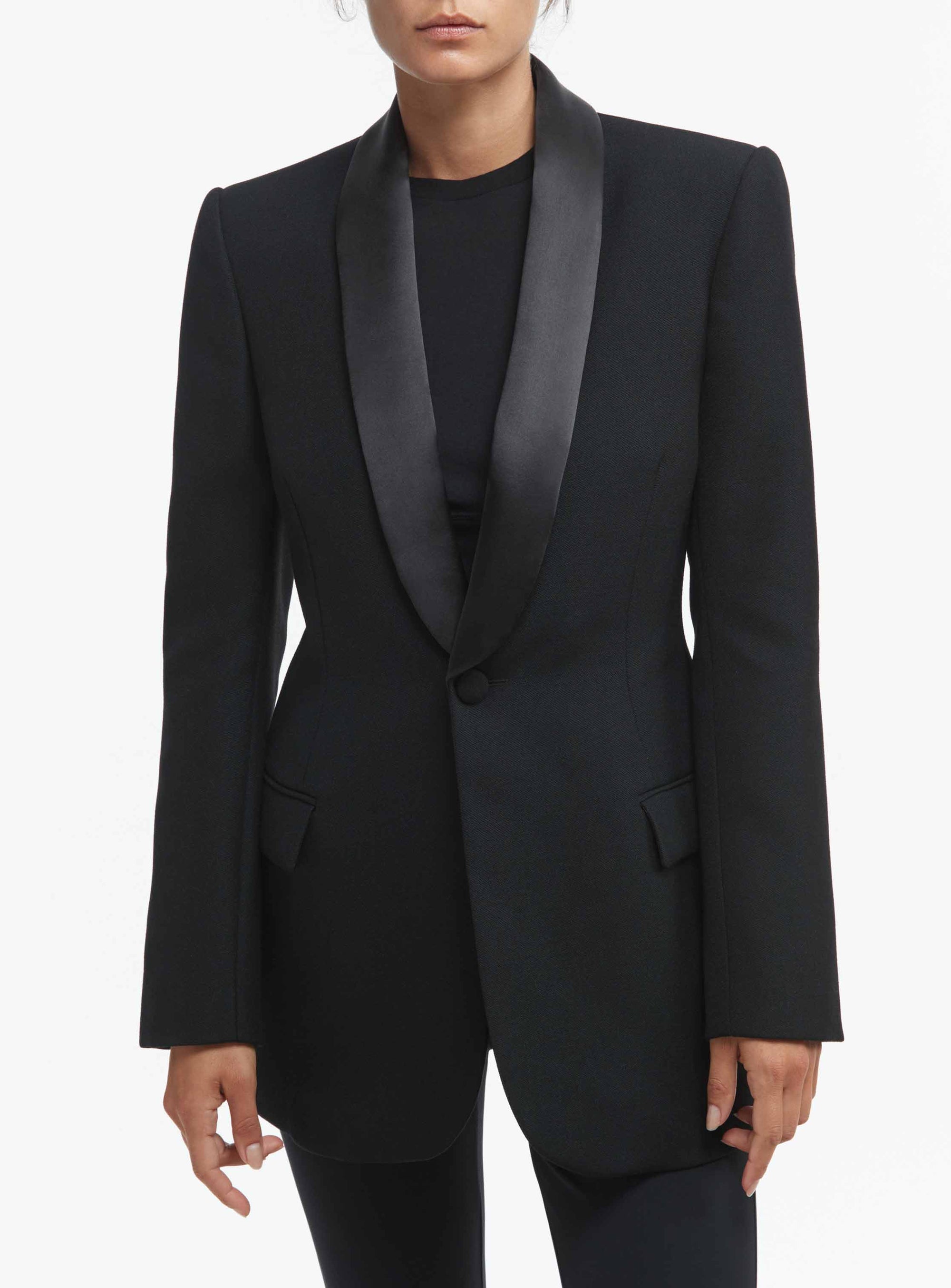 Tuxedo Blazer - Black