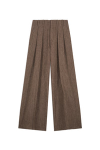 Pantalon Twister coupe large en laine - Brown
