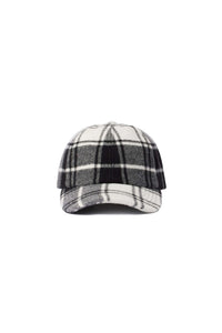 Casquette à carreaux en laine - Off White