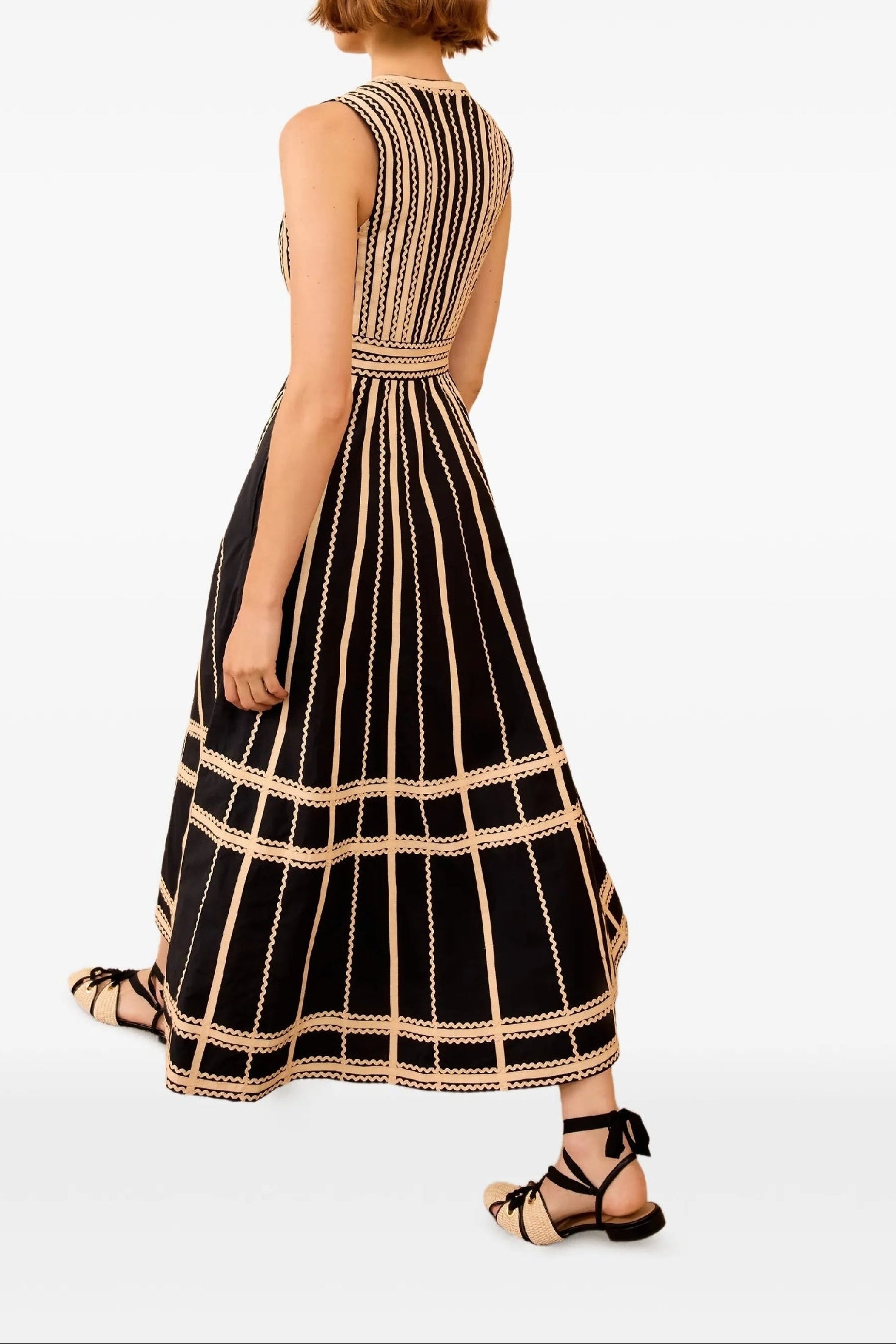 Robe midi Palermo à décolleté V plongeant - Noir