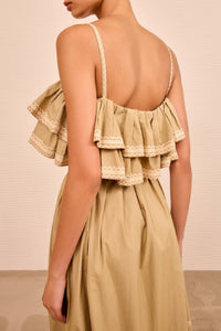 Robe longue Lucian à nouer à la taille - Sand